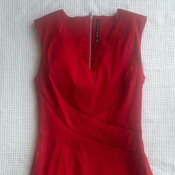 NWT W118 By Walter Baker Women’s Red Sleeveless Alexa Stitched Cocktail Dress M - Picture 8 of 13